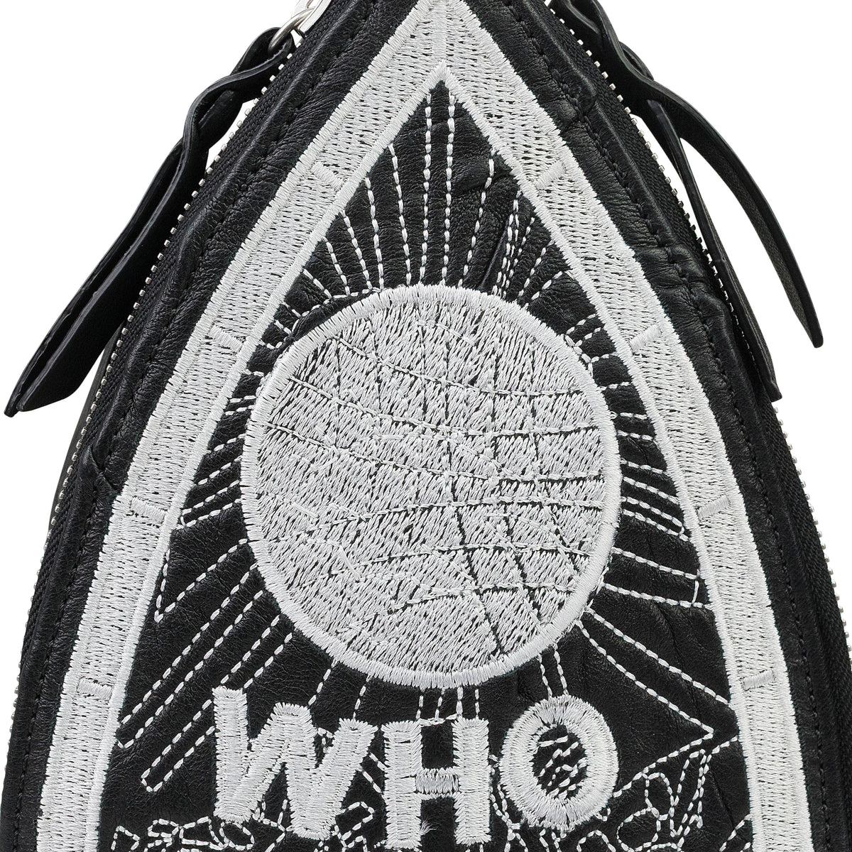 BLACK EMBROIDERED CROSSBODY BAG