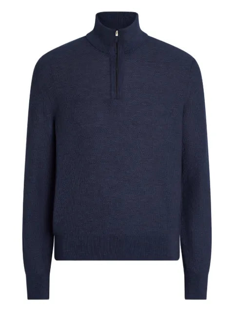 Zegna mock-neck half-zip cashmere sweater