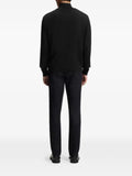 BOSS Zip-through cotton cardigan with logo detail