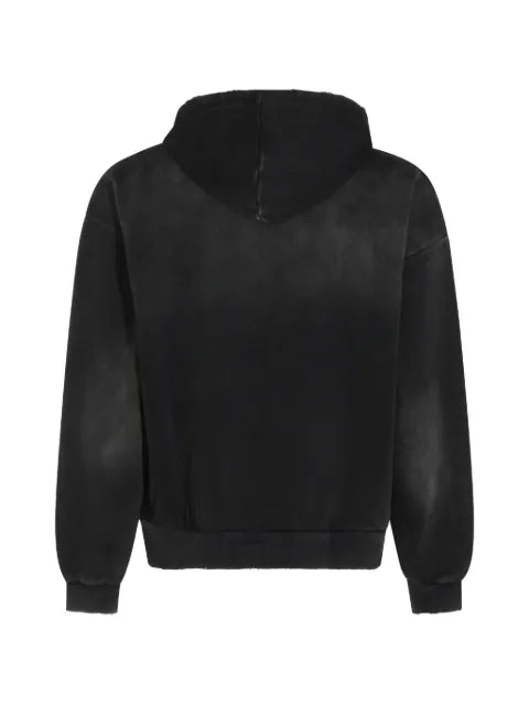 FOUND logo-patch paint-splatter hoodie