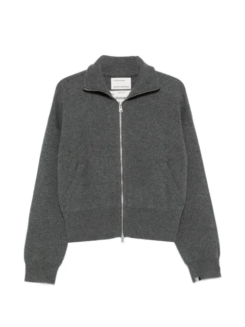 extreme cashmere zip-up knitted sweater