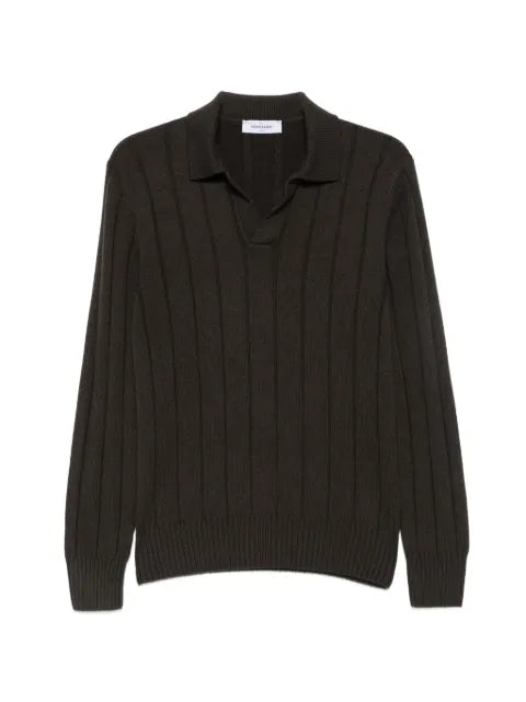Gran Sasso ribbed polo-collar sweater