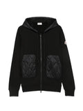 Moncler diamond quilted cotton blend zip-up hoodie