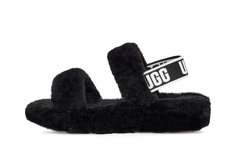 Fluffy Strap Sandals — Black | New Arrival | In Stock