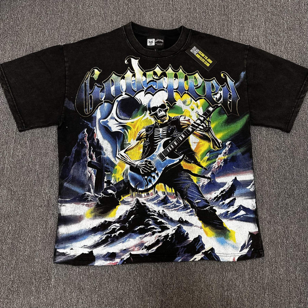 Godspeed Skeleton Guitar Graphic T-Shirt