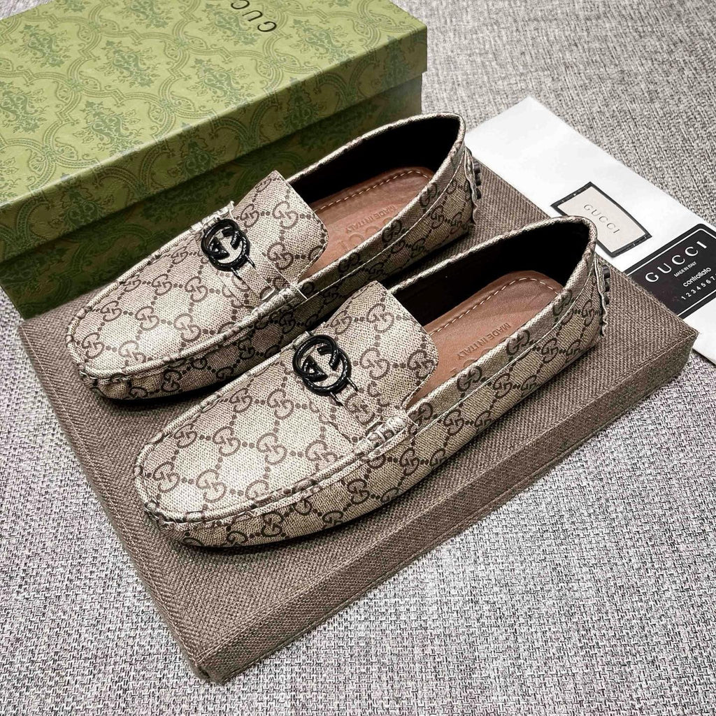 Gucci Monogram Driving Loafers
