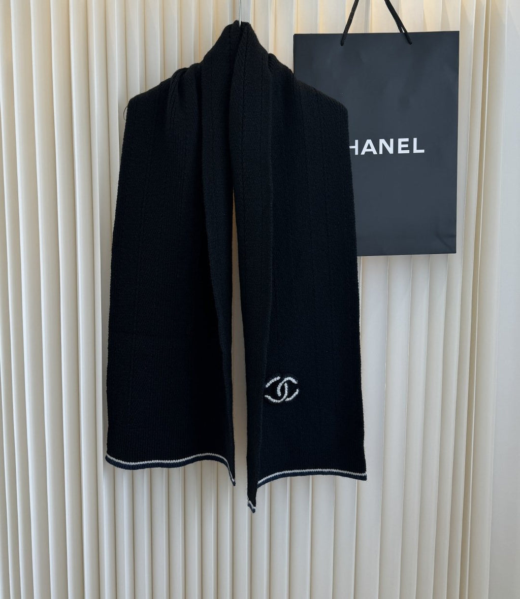 Chanel Embroidered Knitted Scarf