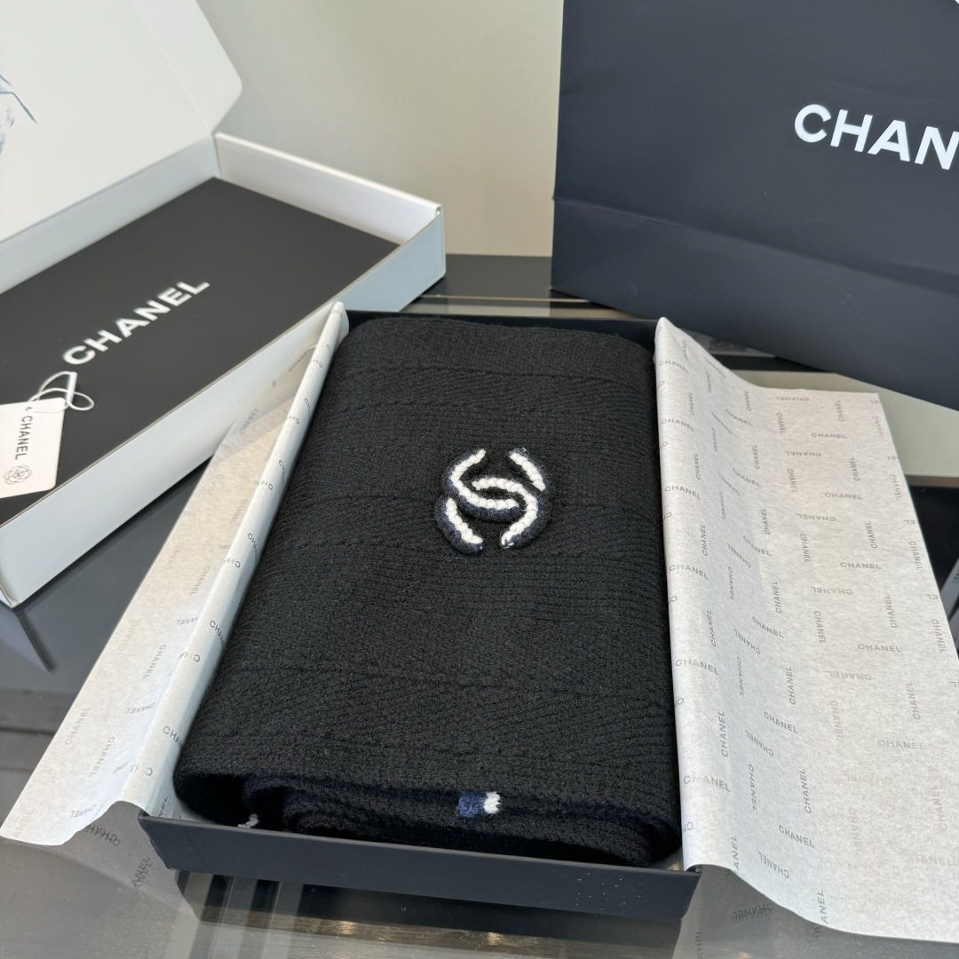Chanel Embroidered Knitted Scarf
