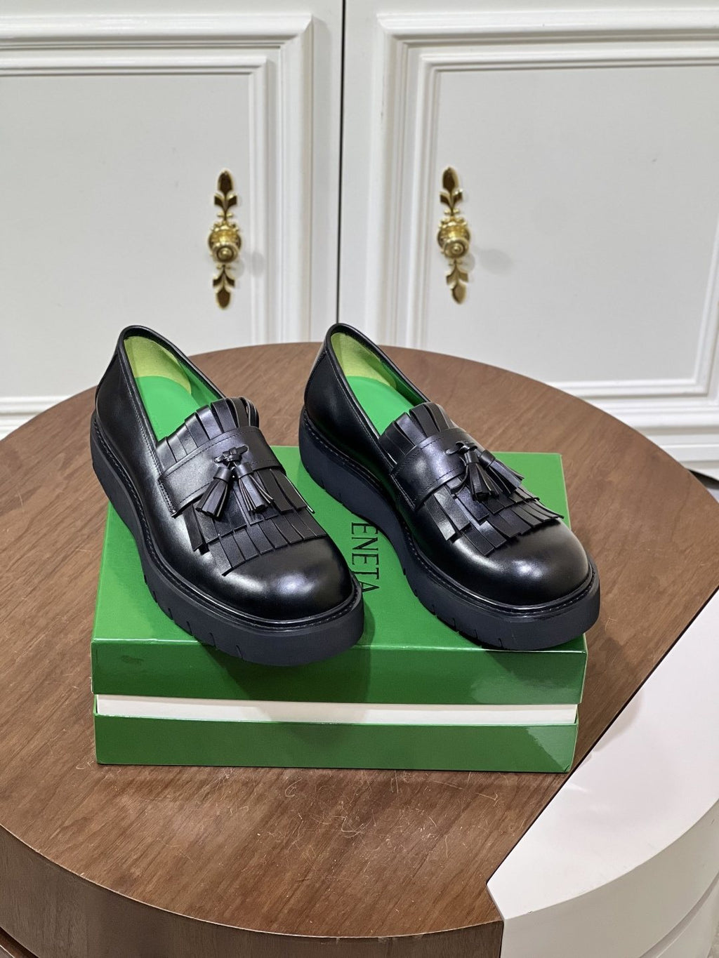 Bottega Veneta Men’s Tassel Lug Sole Loafers