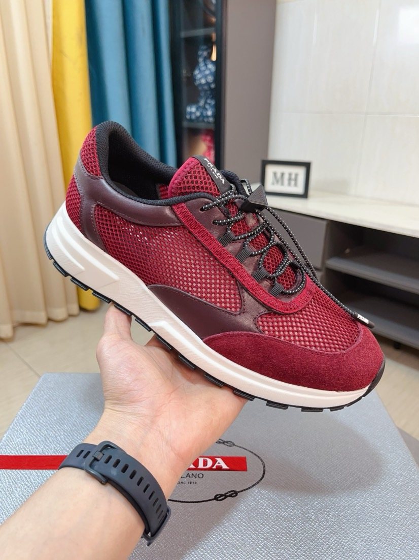 Prada Men's Mesh Lace-Up Sneakers