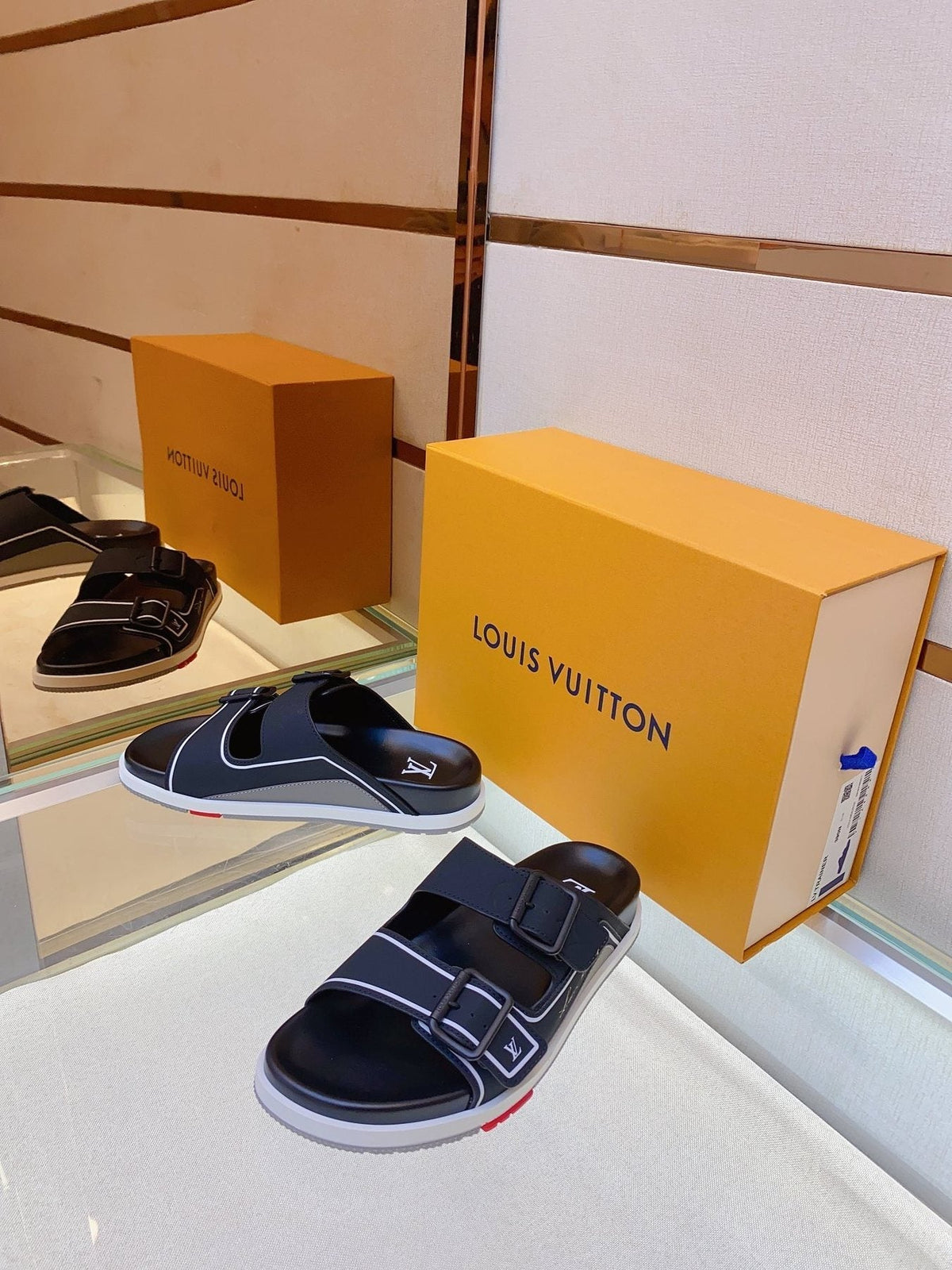 Louis Vuitton Men's Two-Buckle Slide Sandals