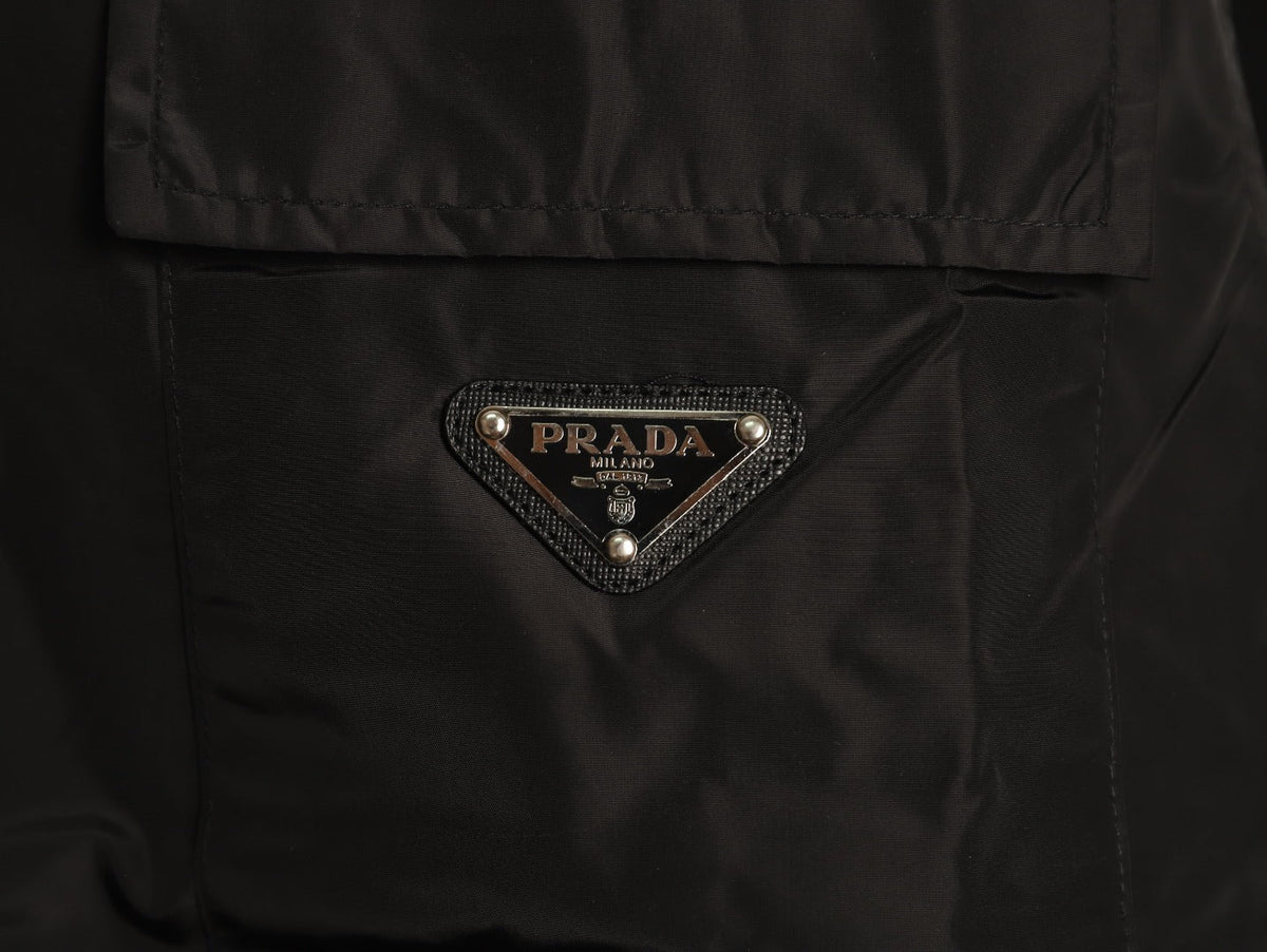 Prada Triangle-Emblem Pocket-Detail Zip Jacket - Black