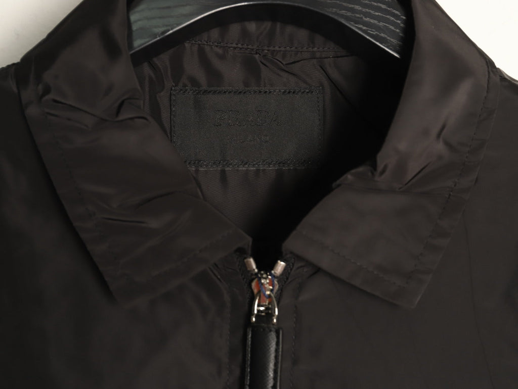 Prada Triangle-Emblem Pocket-Detail Zip Jacket - Black